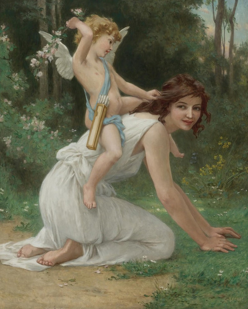 Venus And Cupid Poster Print by Guillaume Seignac