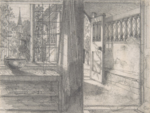 A Cottage Porch  Poster Print by Francis Seymour Haden