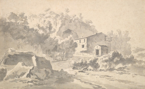 A House on a Hillside in a Southern Landscape  Poster Print by Adam Pynacker
