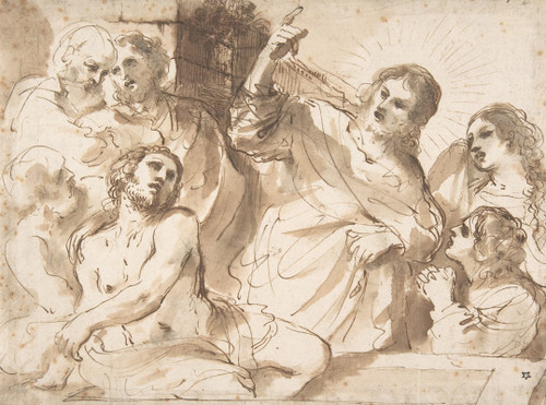 The Raising of Lazarus  Poster Print by Guercino