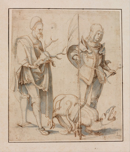 Saint Eustace and Saint George  Poster Print by Hans von Kulmbach