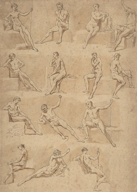 Figure Studies  Poster Print by Hubert-Fran‚îú¬∫ois Gravelot