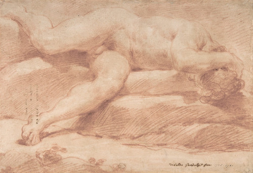 Reclining Male Nude  Poster Print by Ubaldo Gandolfi
