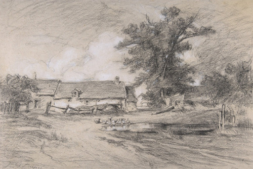 Farmyard with Ducks  Poster Print by Jules Dupr‚îú‚åê