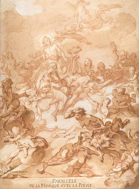 An Allegory Comparing Music and Poetry  Poster Print by Michel-Fran‚îú¬∫ois Dandr‚îú‚åê-Bardon