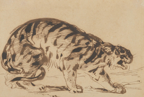 Crouching Tiger  Poster Print by Eug‚îú¬øne Delacroix