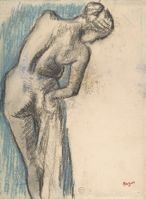Bather Drying Herself  Poster Print by Edgar Degas