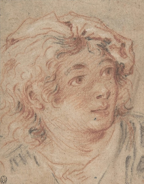 Young Man Wearing a Beret Poster Print by Fran‚îú¬∫ois Boucher