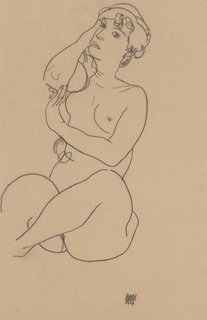 Nude  Poster Print by Egon Schiele