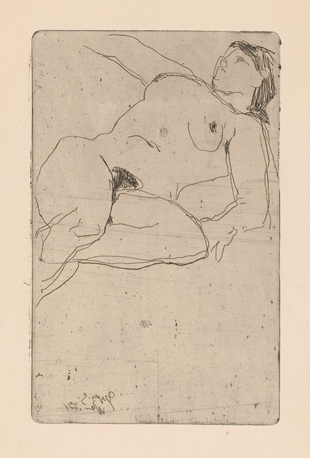 Liggende naakte vrouw Poster Print by Reijer Stolk