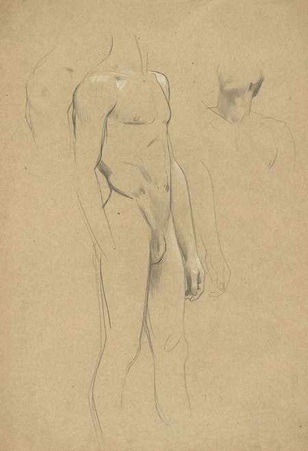 M‚îú√±nnlicher Akt ohne Kopf, Hals- und Schulterstudie Poster Print by Gustav Klimt