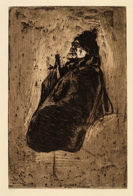 Old Woman Poster Print by Edvard Munch