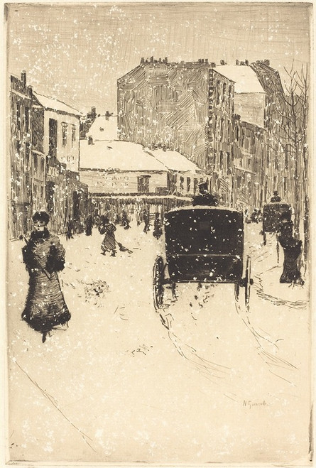 Boulevard Clichy in the Snow   Poster Print by Norbert Goeneutte