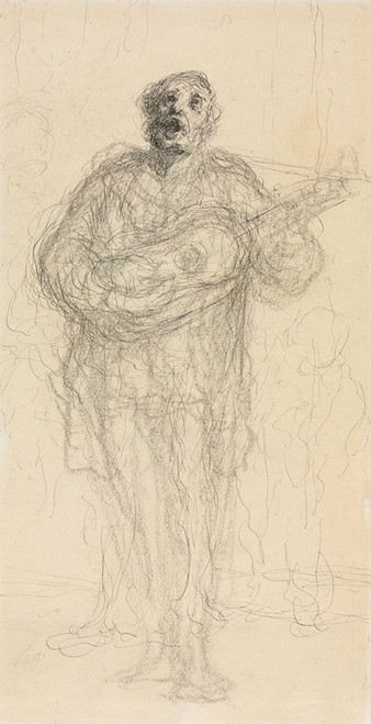 Singing Guitarist   Poster Print by Honor‚îú‚åê Daumier
