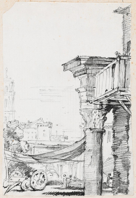 A Balcony in the Roman Forum  Poster Print by Joseph-Marie Vien