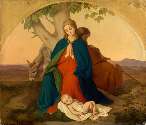 Heilige Familie auf der Flucht  Poster Print by Johann Grund