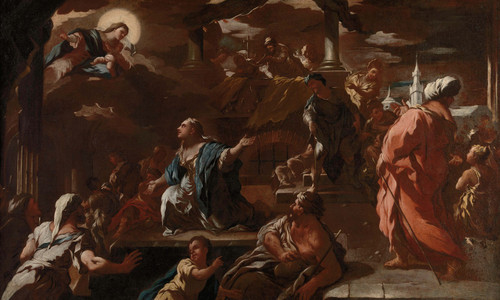 The Vision of Saint Mary of Egypt Poster Print by Luca Giordano