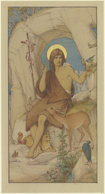 John the Baptist in the Wilderness  Poster Print by Eduard von Steinle