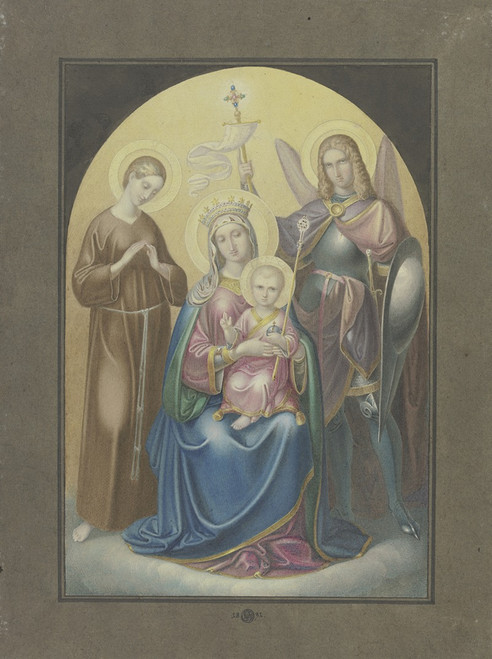 Madonna mit dem Heiligen Michael und der Heiligen Euphrosina  Poster Print by Ferdinand Fellner
