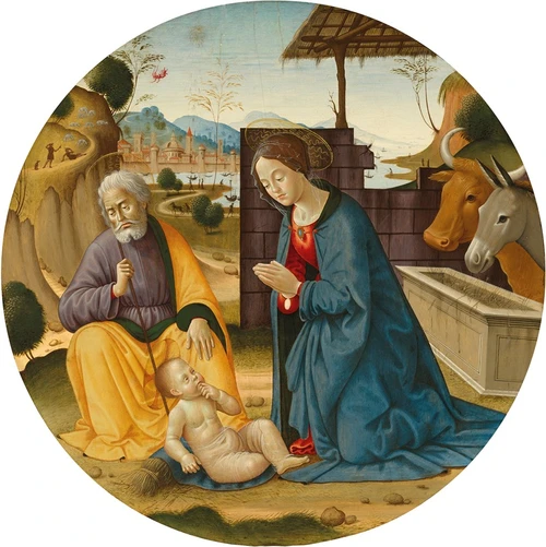The Madonna and Saint Joseph adoring the Christ Child Poster Print by Sebastiano di Bartolo Mainardi