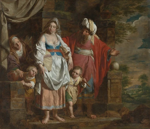 Abraham Casting Out Hagar and Ishmael  Poster Print by Pieter Jozef Verhaghen