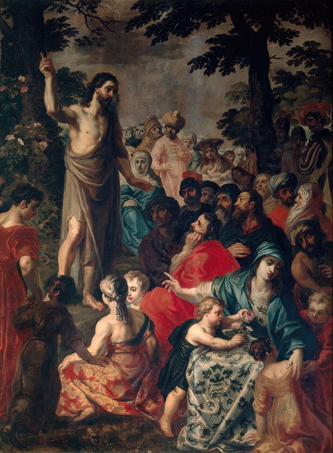John the Baptist Preaching Poster Print by Hendrik van Balen