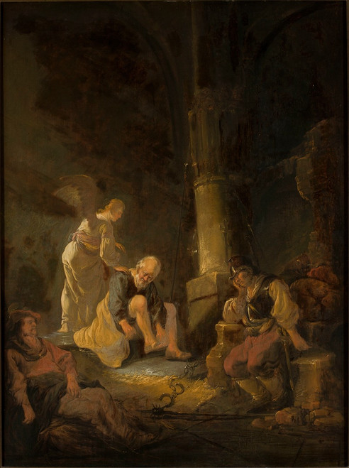 Release of St. Peter from prison  Poster Print by Benjamin Gerritsz. Cuyp