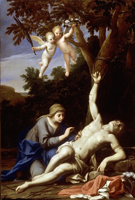 Saint S‚îú‚åêbastien soign‚îú‚åê par Ir‚îú¬øne  Poster Print by Marcantonio Franceschini