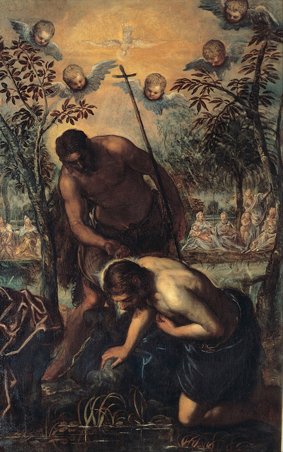 The Baptism of Christ  Poster Print by Jacopo Tintoretto