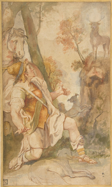 The Vision of Saint Eustace  Poster Print by Federico Zuccaro