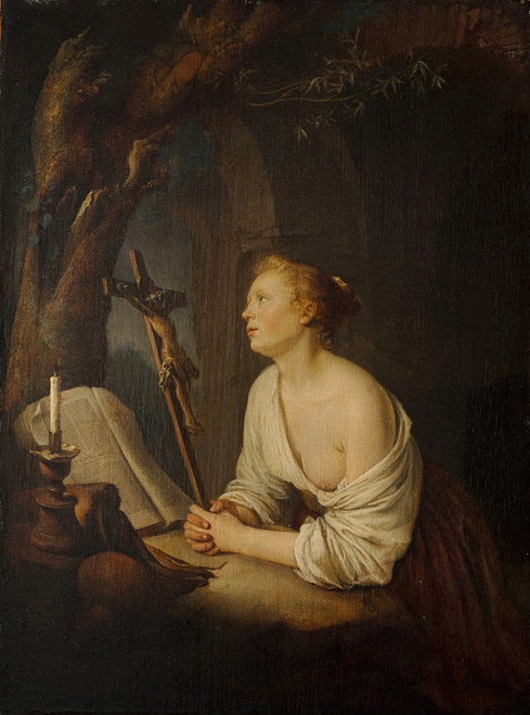 The Penitent Magdalen  Poster Print by Gerrit Dou