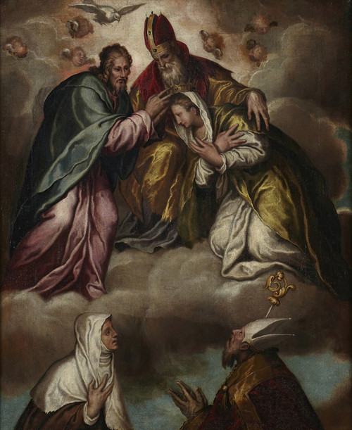 Coronation of the Virgin Poster Print by Paolo Farinati