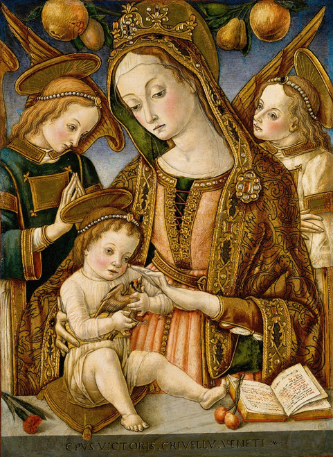 Madonna and Child with Two Angels  Poster Print by Vittore Crivelli