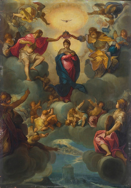The Coronation Of The Virgin By The Holy Trinity Poster Print by Matth‚îú√±us Gundelach