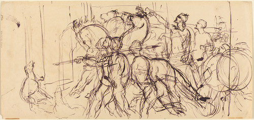 Charioteers Poster Print by Eug‚îú¬øne Delacroix
