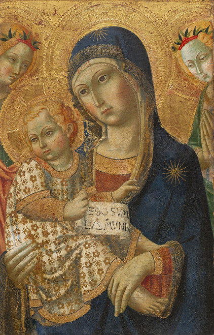 Virgin and Child Enthroned  Poster Print by Anonymous