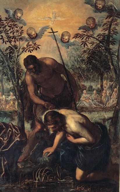 Baptism Of Christ Poster Print by Jacopo Tintoretto