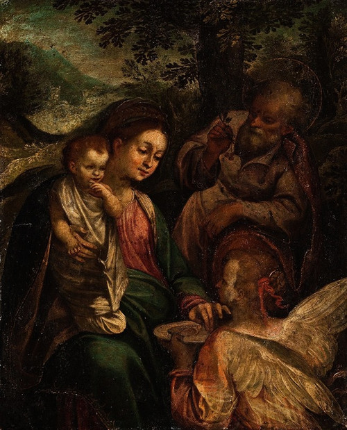 A Halt During The Flight Into Egypt Poster Print by Anonymous