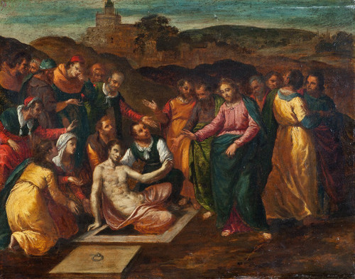 The Raising of Lazarus  Poster Print by Scarsellino
