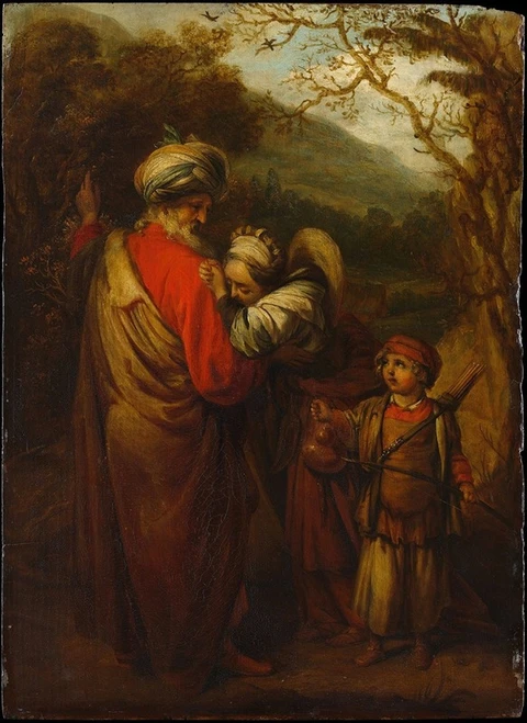 Abraham Dismissing Hagar and Ishmael  Poster Print by Barent Fabritius