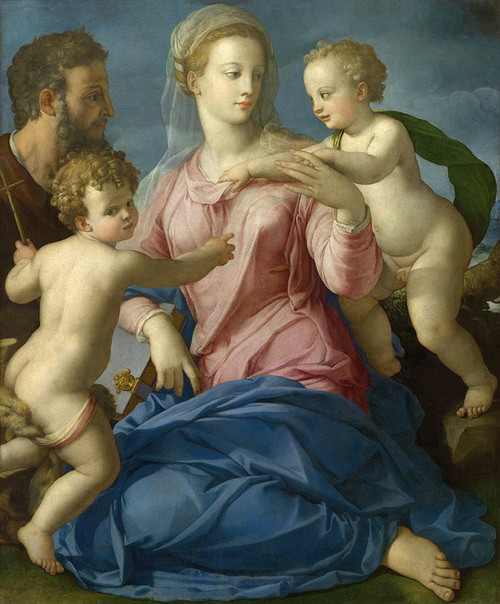 The Holy Family with the Infant Saint John the Baptist  Poster Print by Agnolo Bronzino
