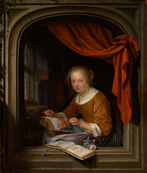 The lace maker  Poster Print by Gerrit Dou
