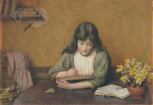 Homework Poster Print by Charles Edward Wilson