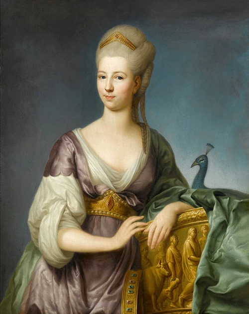 A portrait of a noblewoman as Juno Poster Print by Anton Von Maron