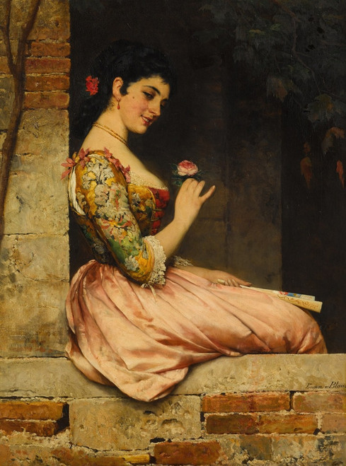 A Rose Poster Print by Eugen von Blaas