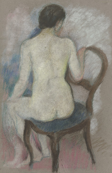 Nude on chair  Poster Print by August Macke