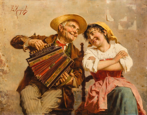 The serenade Poster Print by Eugenio Zampighi