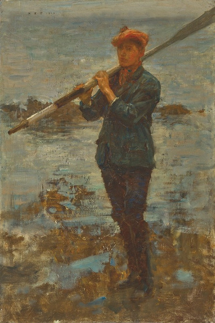 Youth with an oar  Poster Print by Henry Scott Tuke