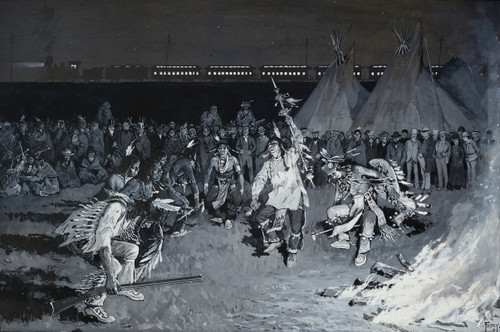 A Dance of Crow Indians  Poster Print by Henry Farny