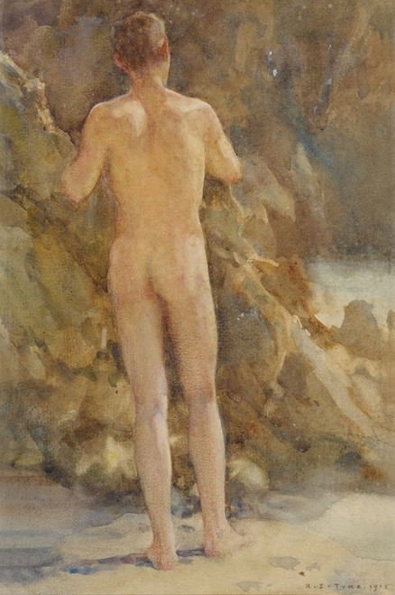 Male Nude by the Sea  Poster Print by Henry Scott Tuke